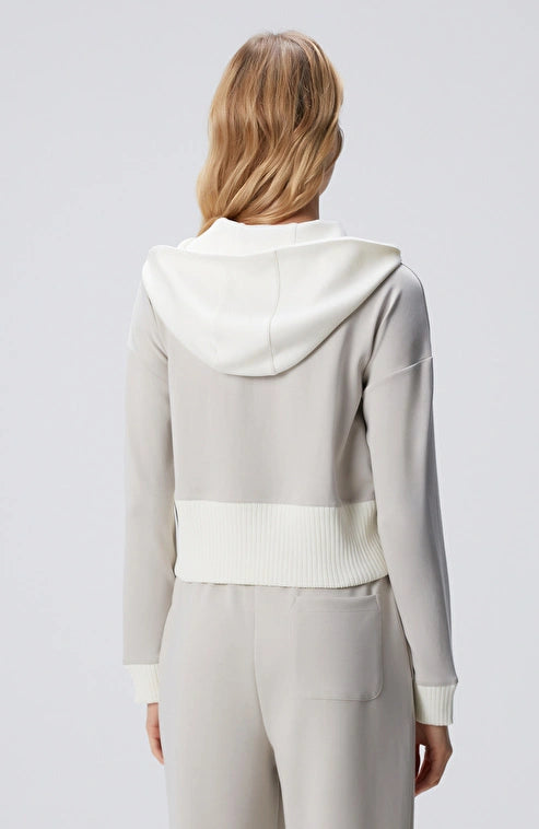 WOMEN'S Stone Hooded Crop Sweatshirt