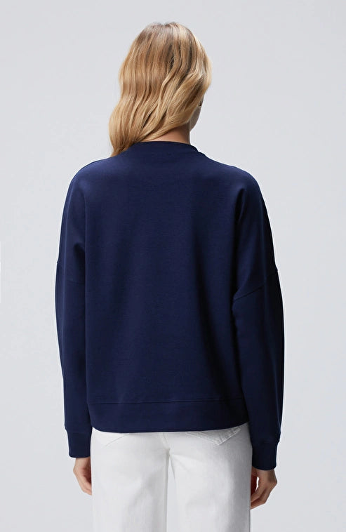 WOMEN'S Navy Blue Elephant Embroidered Sweatshirt