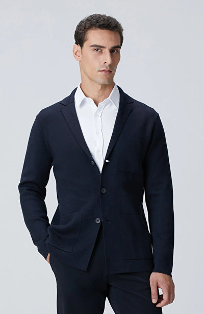 MEN'S Navy Blue Knit Jacket
