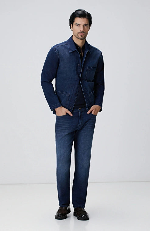 MEN'S Navy Blue Cashmere Touch Denim Pants