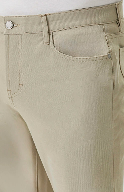 MEN'S N-Tech Beige Knitted Trousers with Elastic Waistband