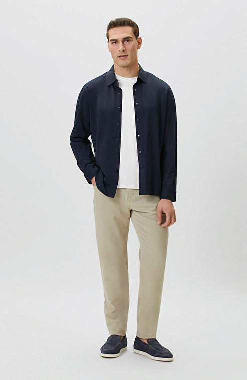 MEN'S N-Tech Beige Knitted Trousers with Elastic Waistband