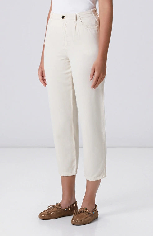 WOMEN'S Off-White Tencel Blend Casual Pants