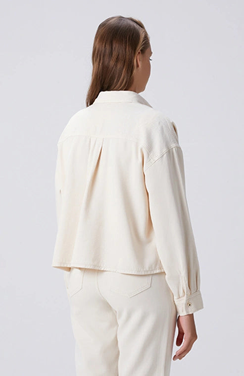 WOMEN'S Off-White Tencel Blend Denim Shirt