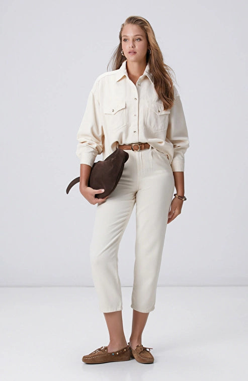 WOMEN'S Off-White Tencel Blend Denim Shirt