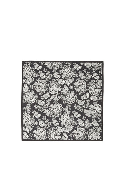 Black Shawl Pattern Silk Handkerchief