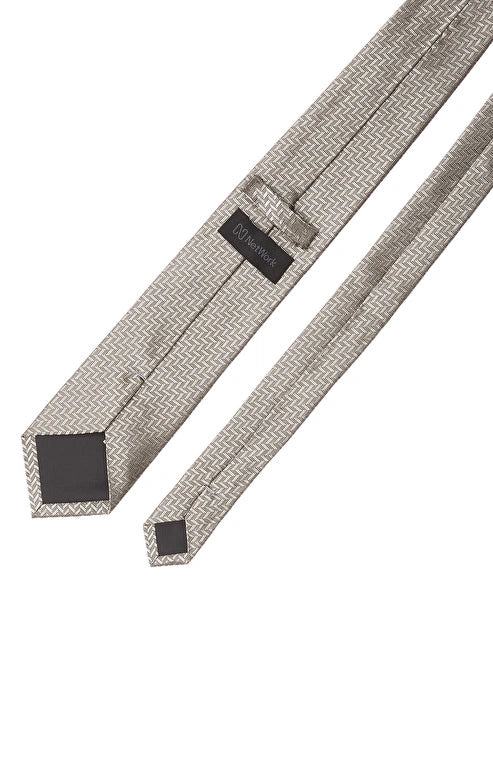 MEN'S Beige Patterned Silk Tie