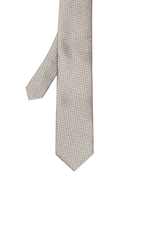 MEN'S Beige Patterned Silk Tie
