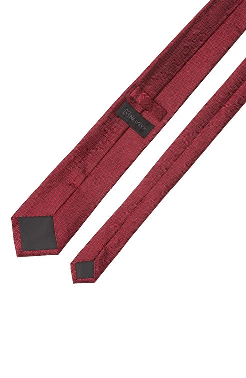 MEN'S Burgundy Patterned Silk Tie