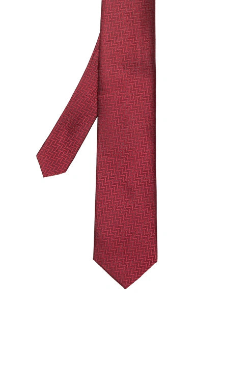 MEN'S Burgundy Patterned Silk Tie