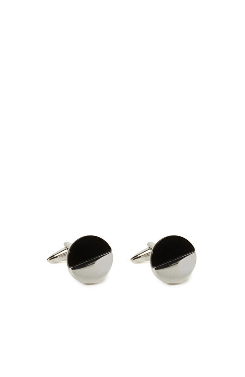 Silver Round Cufflinks