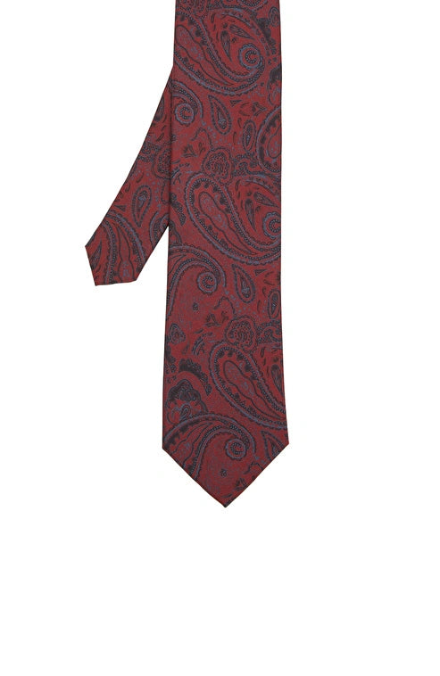 MEN'S Burgundy Patterned Silk Tie