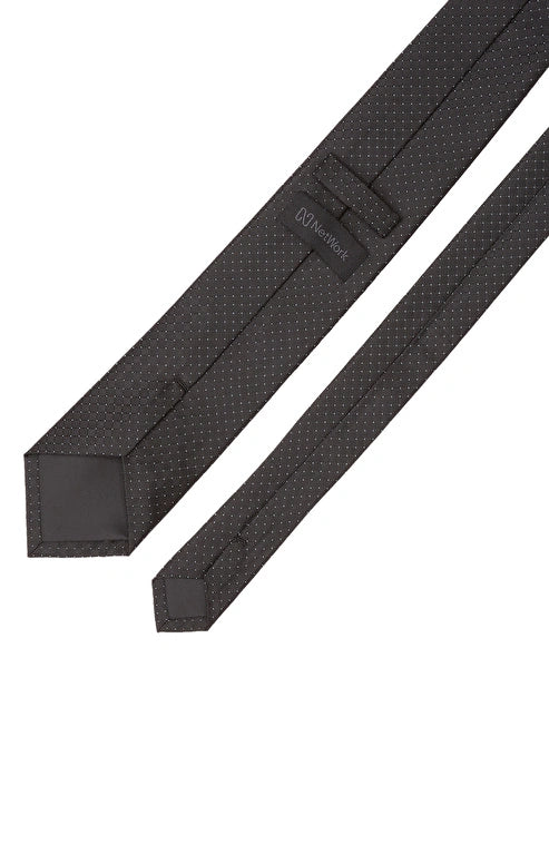 MEN'S Black Patterned Silk Tie
