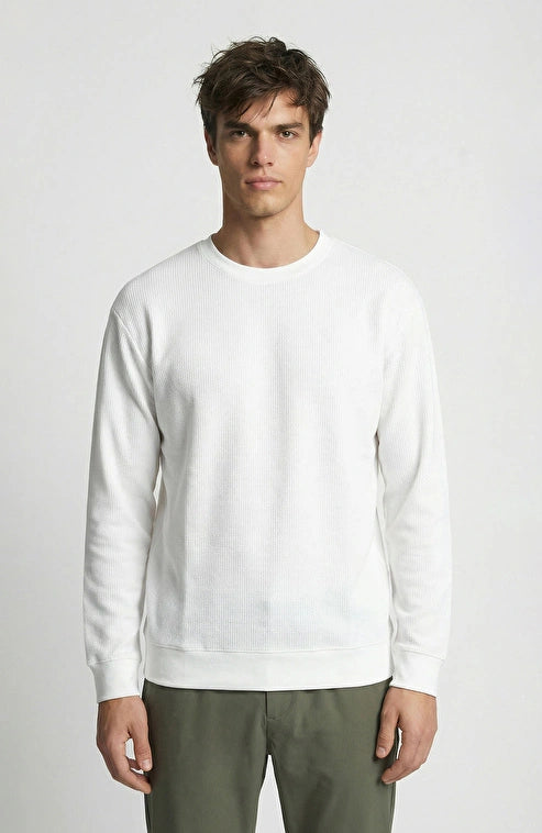 MEN'S White N-Tech Mercerized Sweatshirt