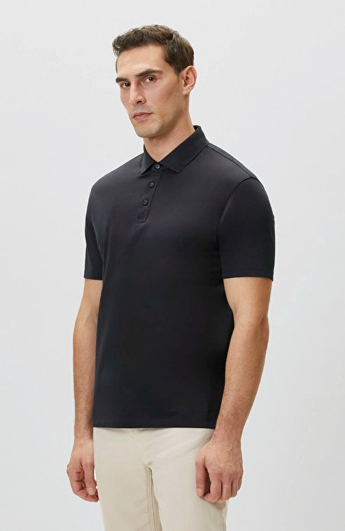 MEN'S Non-Iron Polo Neck Black T-shirt