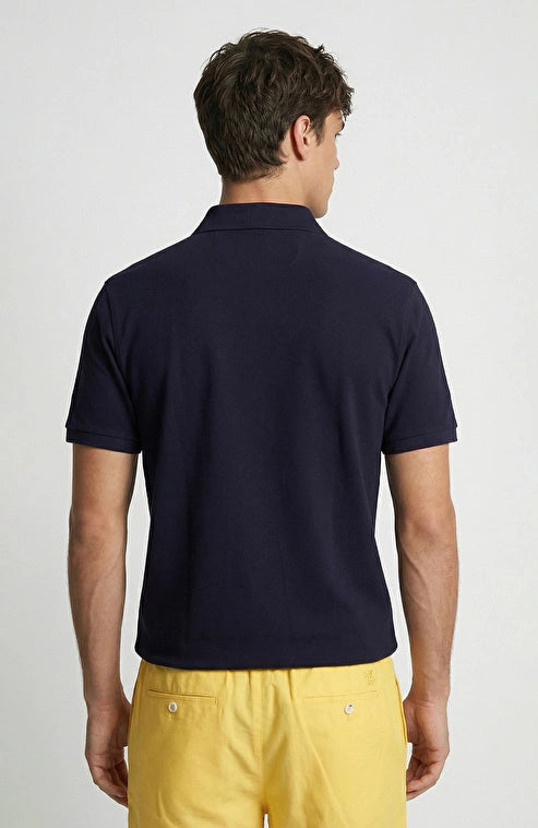 MEN'S Navy Blue Polo Piqué T-Shirt