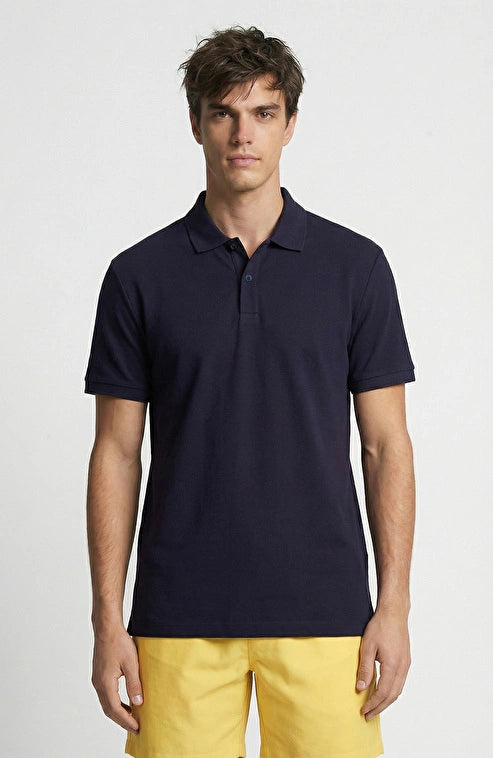 MEN'S Navy Blue Polo Piqué T-Shirt