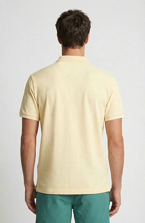 MEN'S Yellow Polo Collar Piqué T-Shirt