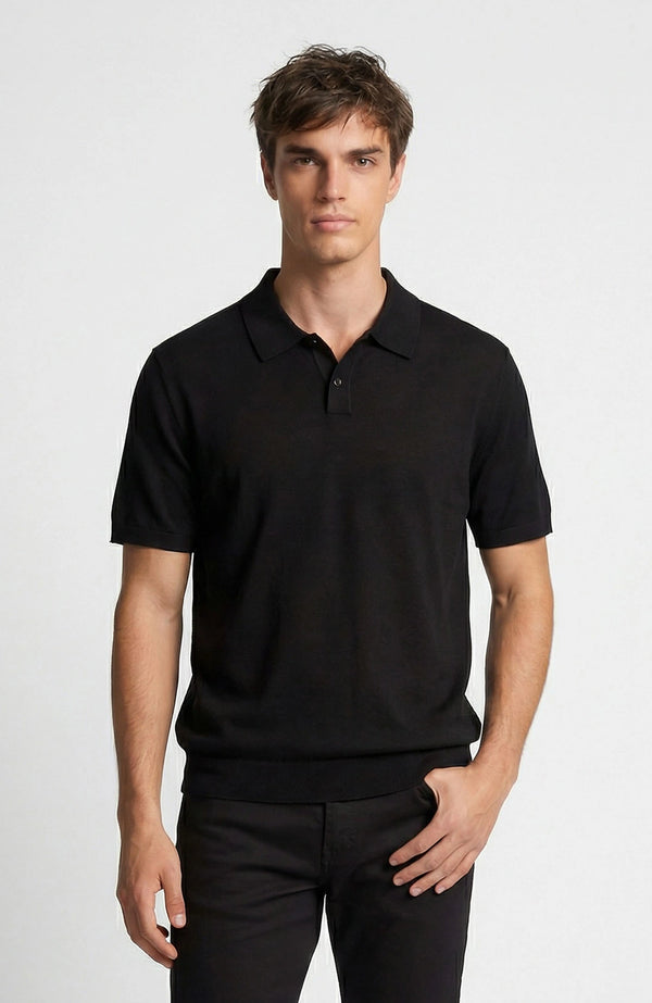 MEN'S Limited Black Silk Blend Knit Sweater