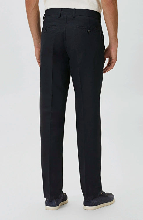 MEN'S Navy Pleated Chino Casual Trousers