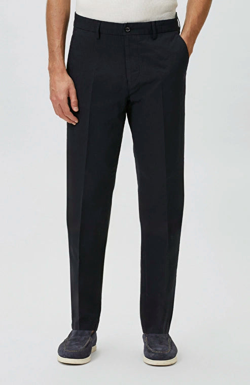 MEN'S Navy Pleated Chino Casual Trousers