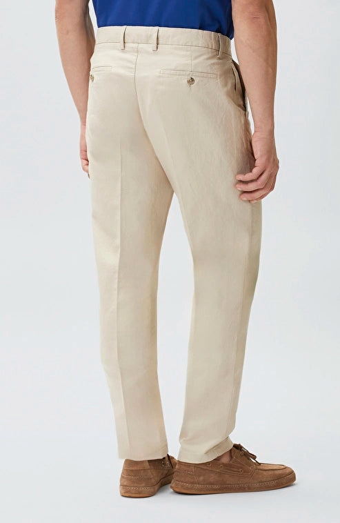 MEN'S Stone Pleated Linen Blend Chino Casual Trousers