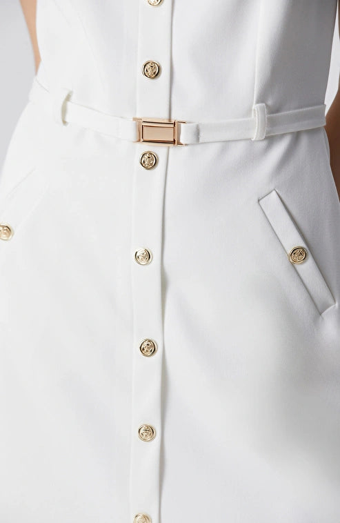 WOMEN'S N-Green Off-White Mini Dress