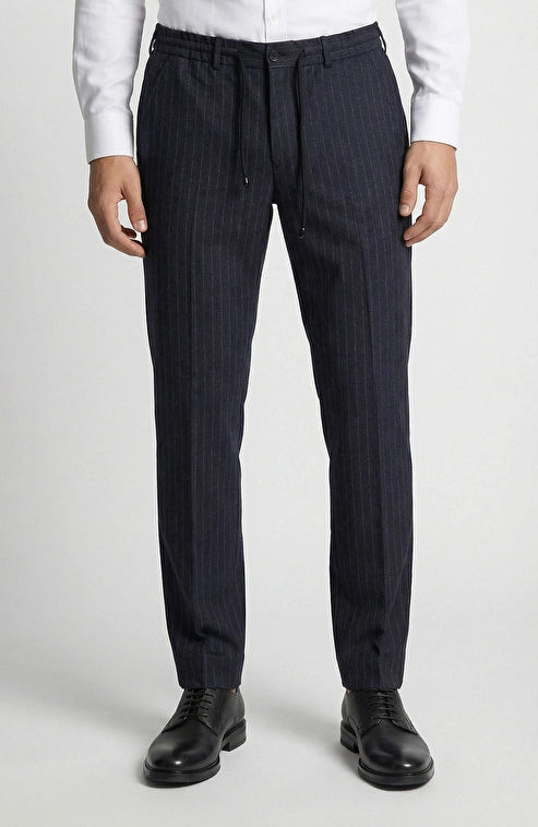 MEN'S Navy Striped Trousers