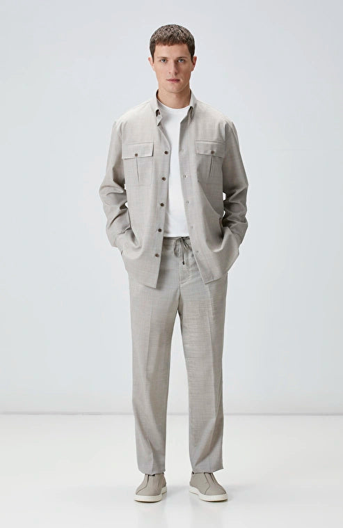 MEN'S Limited Edition Beige Wool Trousers