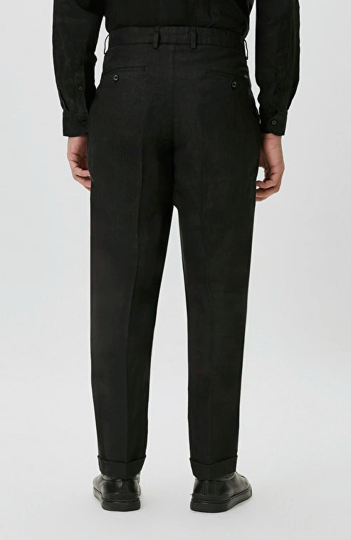 MEN'S Black Linen Jogger Pants