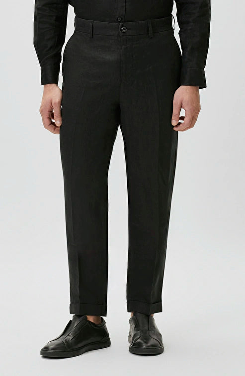 MEN'S Black Linen Jogger Pants