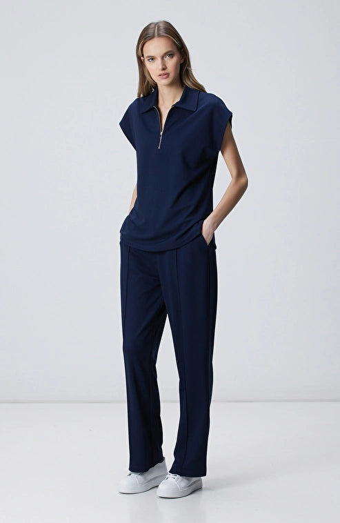 WOMEN'S Navy Blue Modal Blend Sweatpants