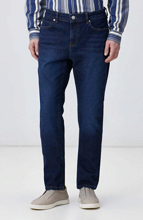 MEN'S N-Green Navy Straight Leg Denim Trousers