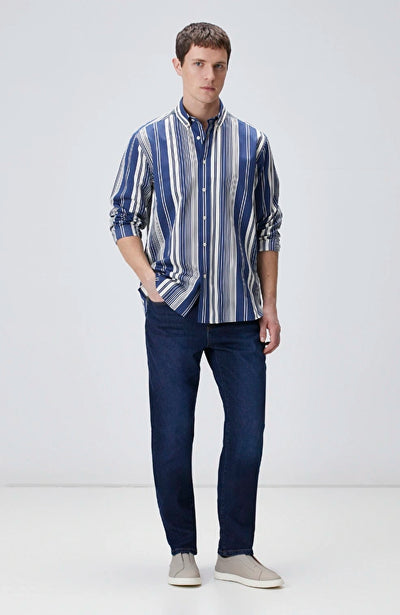 MEN'S N-Green Navy Straight Leg Denim Trousers