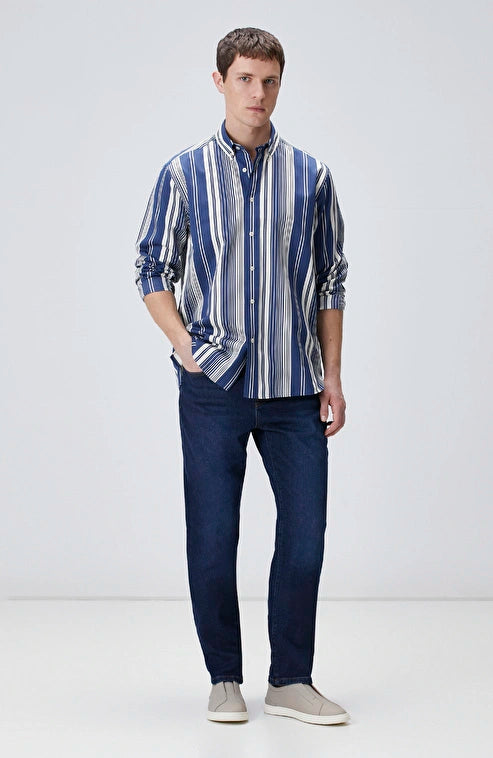 MEN'S N-Green Navy Straight Leg Denim Trousers