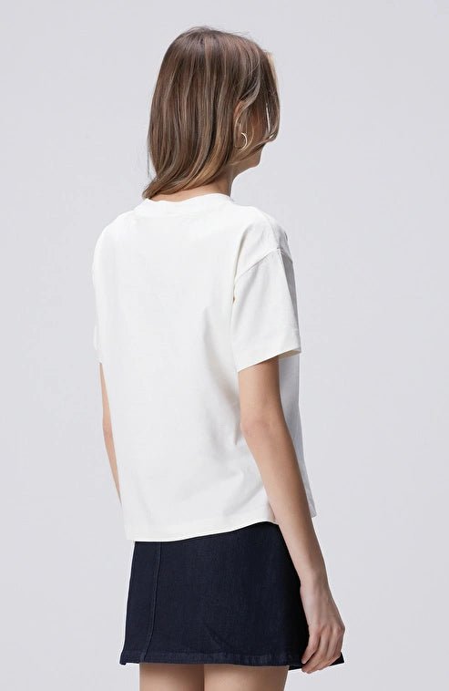 WOMEN'S N-Green Off-White Printed T-shirt