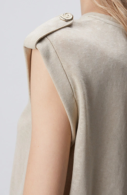 WOMEN'S Beige Foil Printed T-shirt