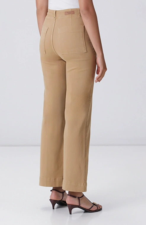 WOMEN'S Beige Wide Straight Tencel Denim Trousers