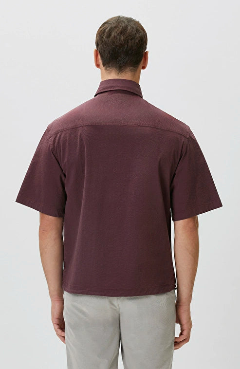 MEN'S N-Green Relaxed Fit Burgundy Shirt