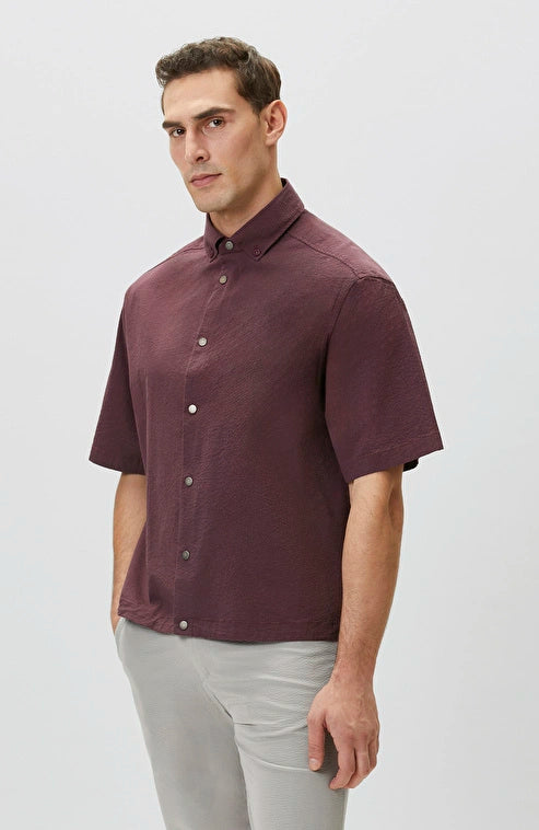 MEN'S N-Green Relaxed Fit Burgundy Shirt