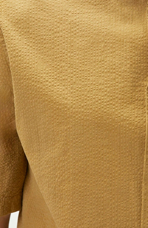 MEN'S N-Green Relaxed Fit Olive Green Embossed Shirt