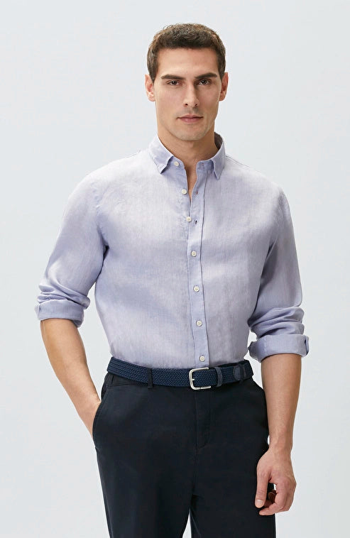 MEN'S N-Green Lilac Comfort Linen Shirt