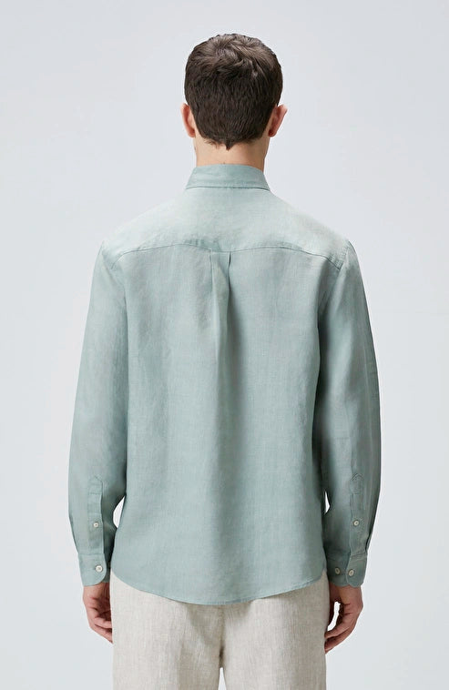 MEN'S N-Green Green Linen Shirt