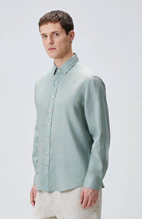MEN'S N-Green Green Linen Shirt