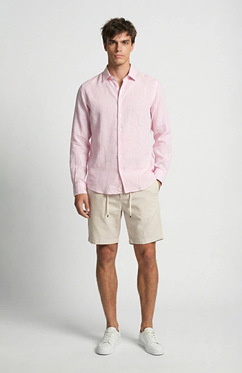 MEN'S Pink Linen Shirt