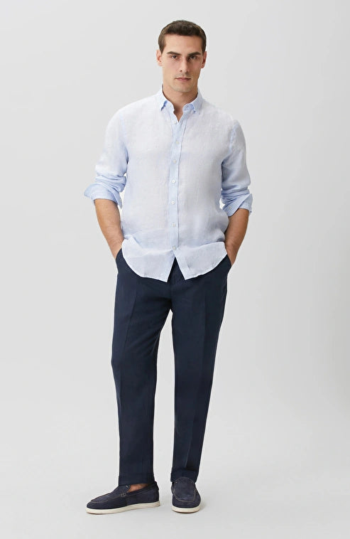 MEN'S Light Blue Comfort Linen Shirt