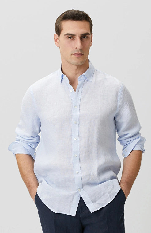 MEN'S Light Blue Comfort Linen Shirt