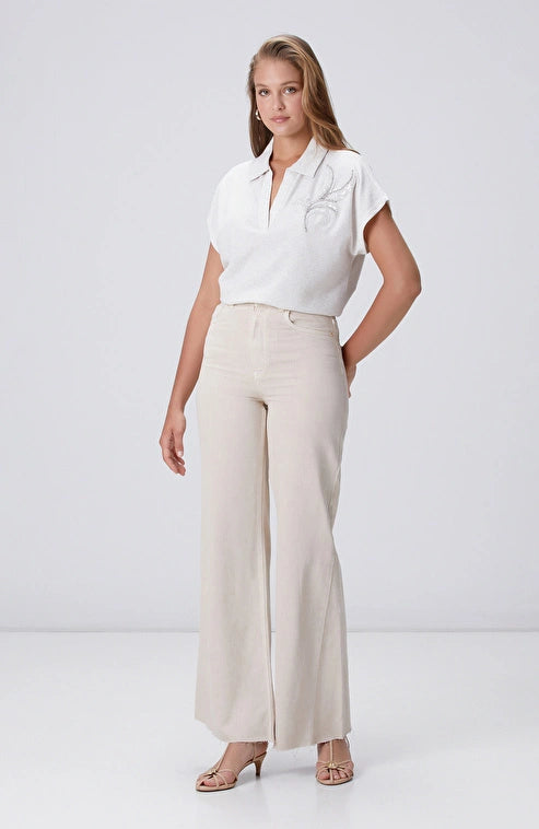 WOMEN'S Beige Melange T-shirt