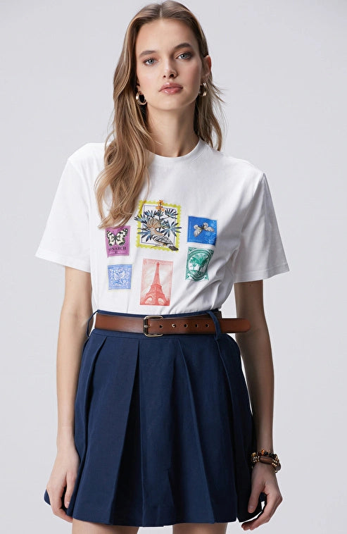 WOMEN'S N-Tech Off-White Printed T-shirt