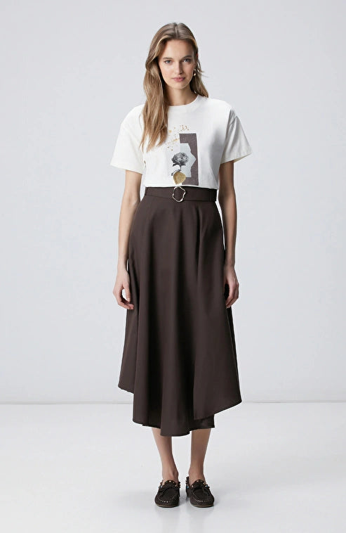 WOMEN'S N-Green Off-White Printed T-shirt